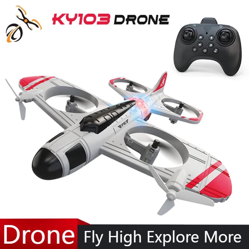 Aereo Telecomandato KY103 2026 in Schiuma 2.4G WIFI, Aereo da Caccia con Funzione Acrobatica e Luci LED Colorate, Drone Giocattolo per Ragazzi, Regalo