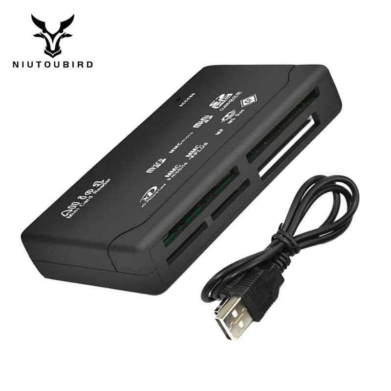 USB 2.0Memory Card Reader SD TF CF Mini SD MS XD Multi Card Compatibility High Speed Data Transfer Small Compact for Computer