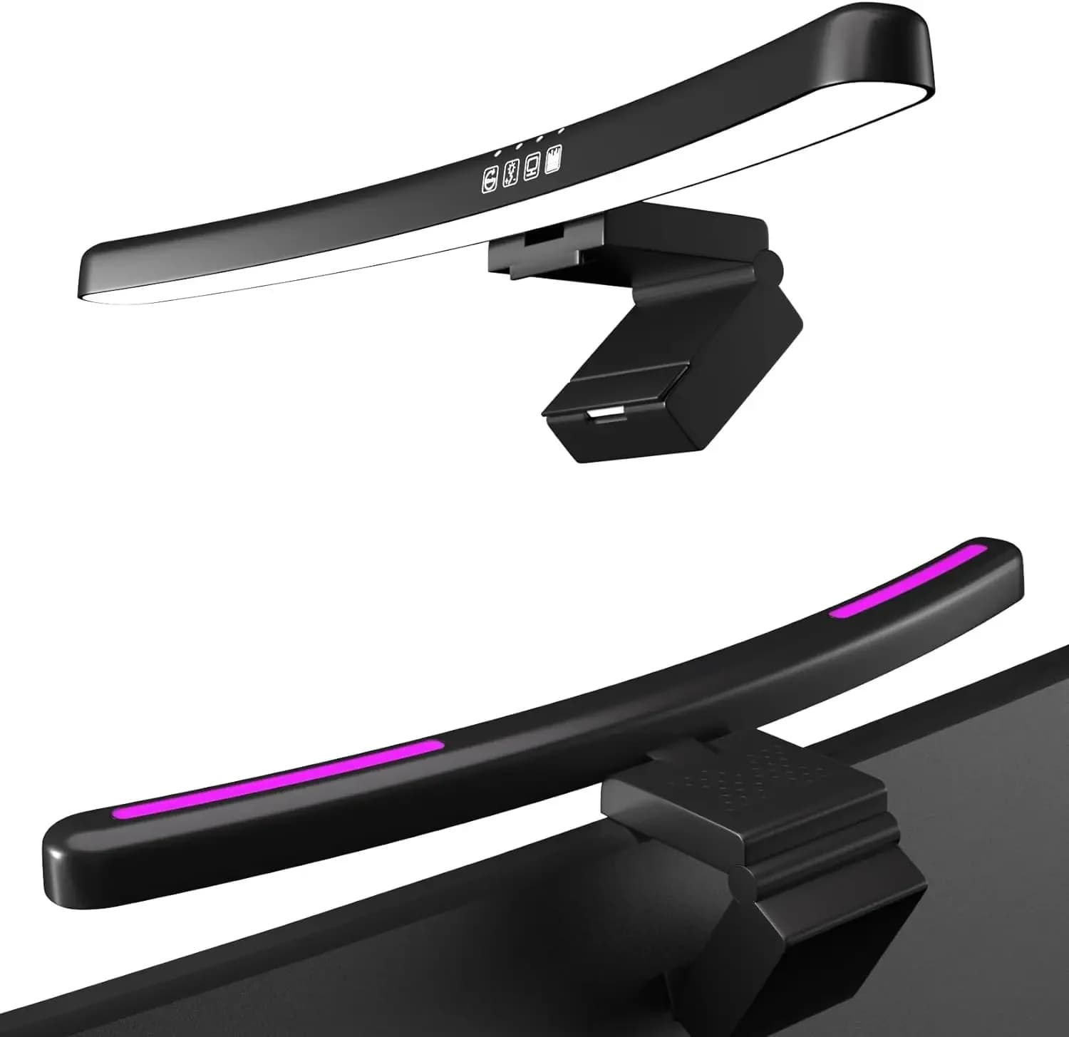 Barra luminosa per monitor curva con retroilluminazione RGB Lampada per schermo del computer Cura degli occhi Luci per atmosfera tattile per la decorazione della sala giochi