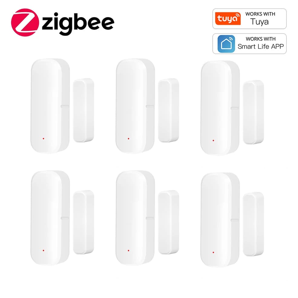 Sensore per Porte e Finestre Zigbee, Rilevatore di Apertura/Chiusura, Allarme di Sicurezza per Casa Intelligente Compatibile con Tuya Hub Smart Life