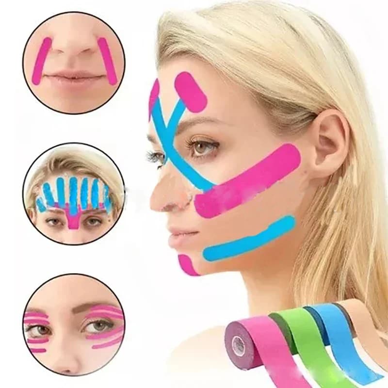 5/3pcs 2.5*5M Kinesiology V Line Tape For Face Neck Eyes Lifting Wrinkle Remover Sticker Facial Skin Care Tool Protective Bandag
