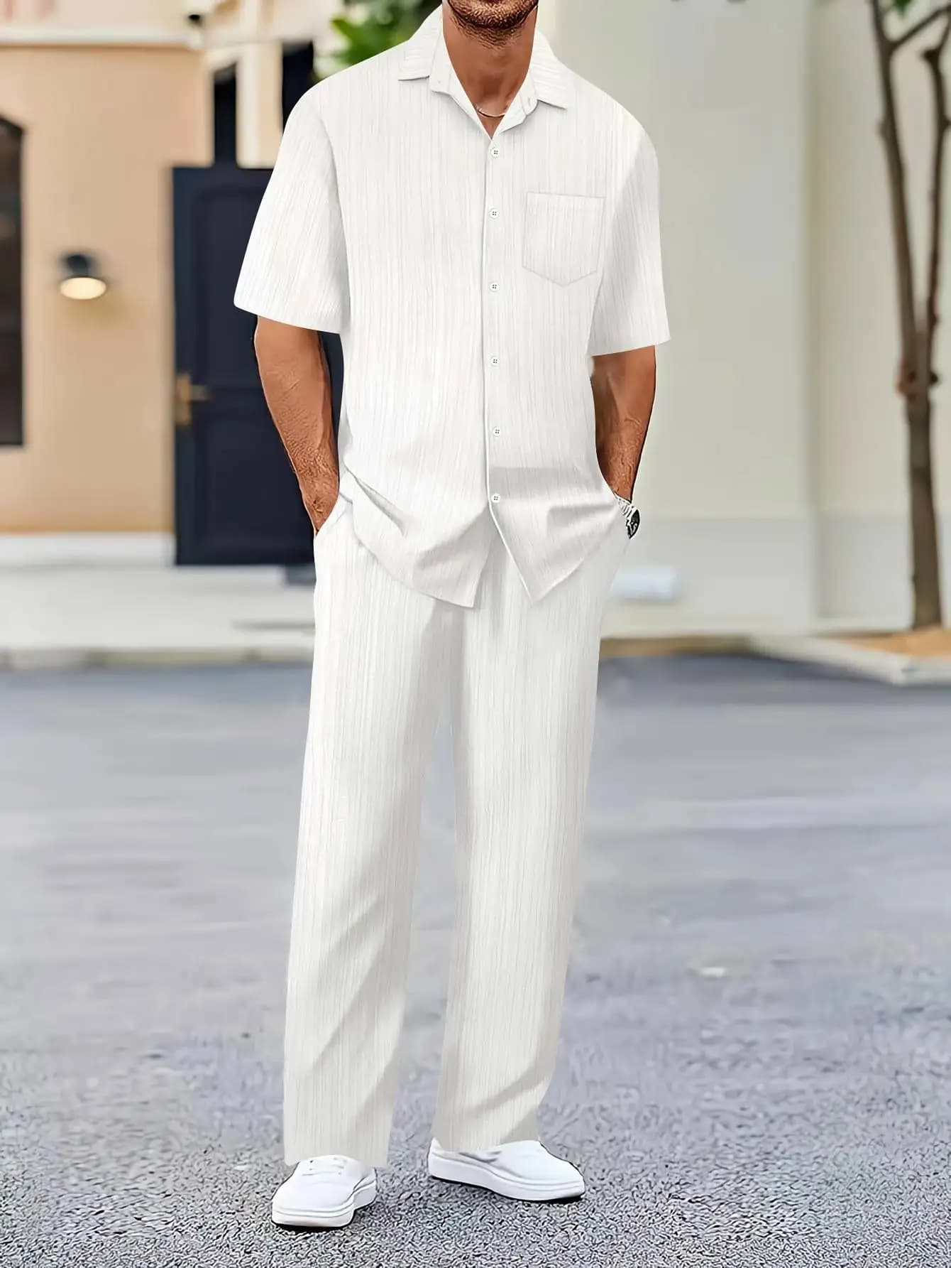 Set di Camicie da Uomo per Primavera e Autunno, Camicia con Colletto per Sport e Tempo Libero, Casual e alla Moda