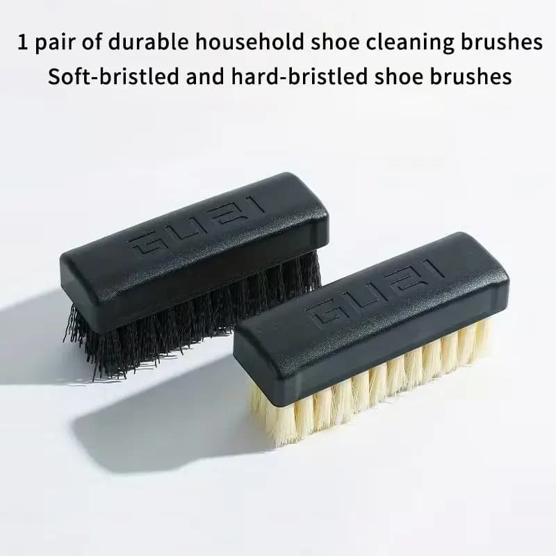 1 Pair Of Nylon Shoe Brushes, With Soft And Hard Bristles Suitable