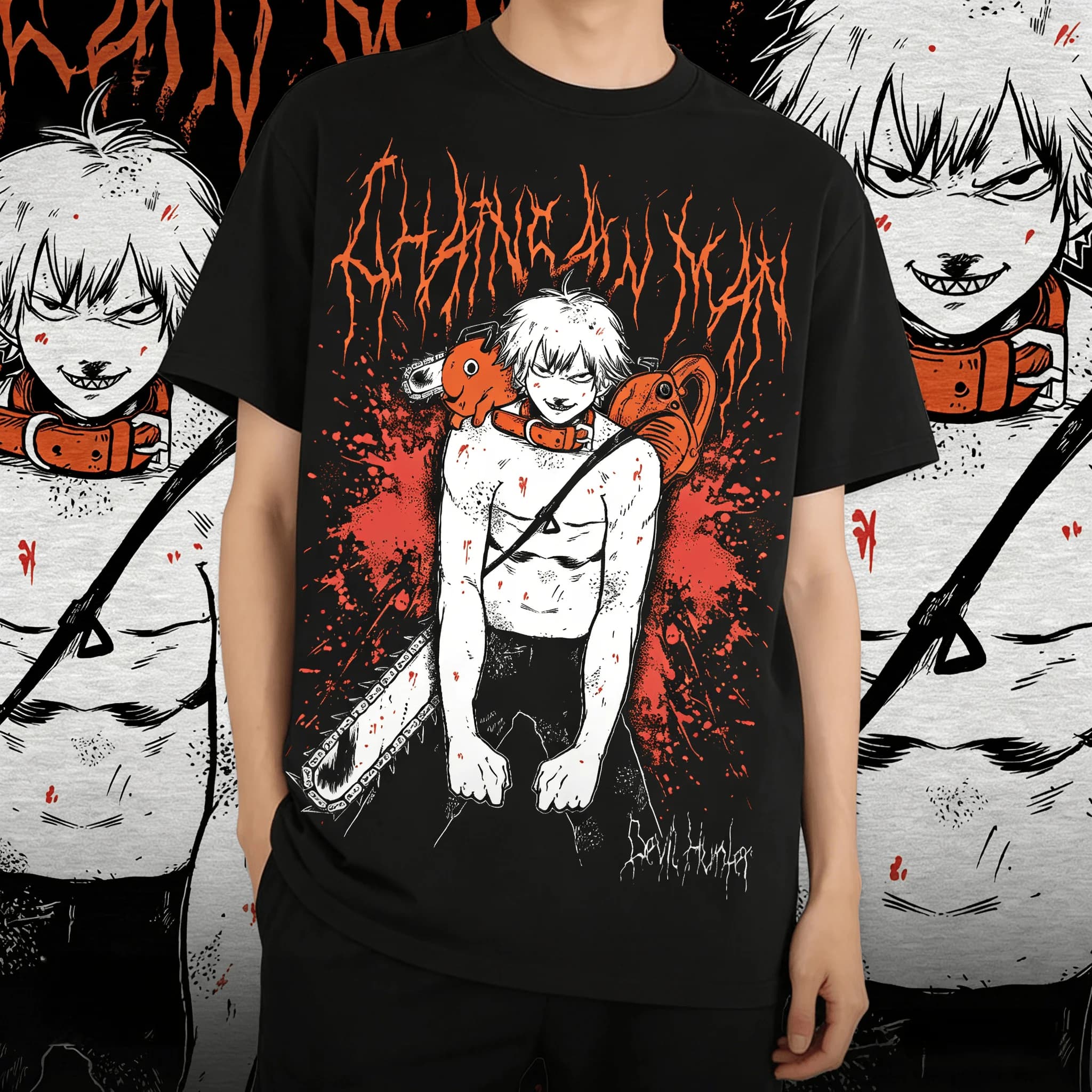 ChainsawMan Denji Sin Polera Graphic New Men's T-shirt Oversize 100% cotton Unisex with short sleeves Y2k Popular Streetwear