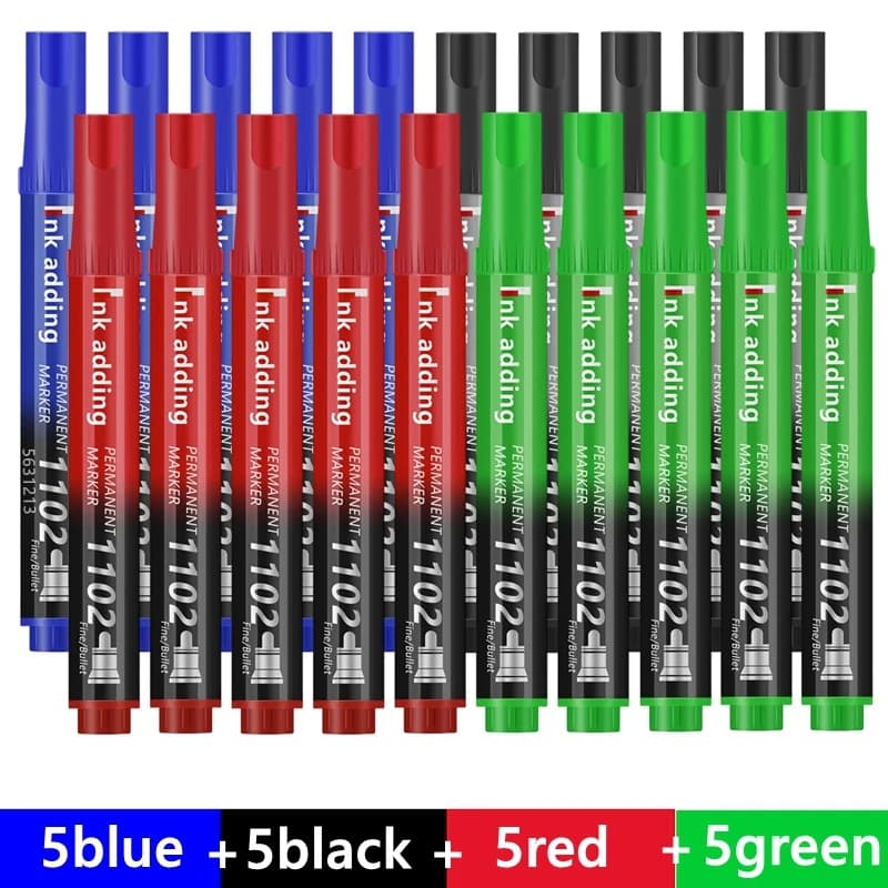 1/10/50pcs Permanent Marker Pens, Fine Tip, 2mm Red Blue Ink Black Waterproof, Quick Drying Drawing Pens Wood Stone Metal Glass