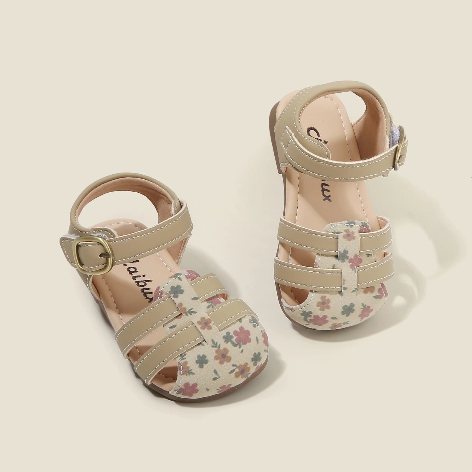 Scarpe da ragazza con suola morbida antiscivolo alla moda estiva con velcro e tacchi per neonate, sandali per bambini.