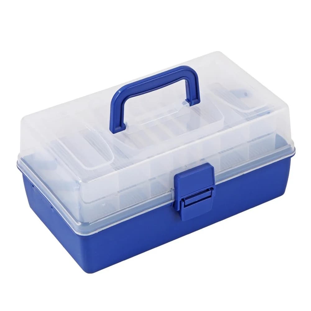 Large Capacity 3 Layer Fishing Tackle Box with Adjustable Compartments Portable Foldable Lure Storage for Outdoor Fishing