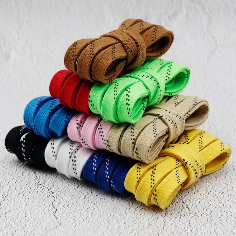 Coolstring treccia a doppio strato 1cm lacci da skateboard in cotone per pattini sportivi Roller Derby stivali pattini da Hockey su ghiaccio scarpe lacci delle scarpe