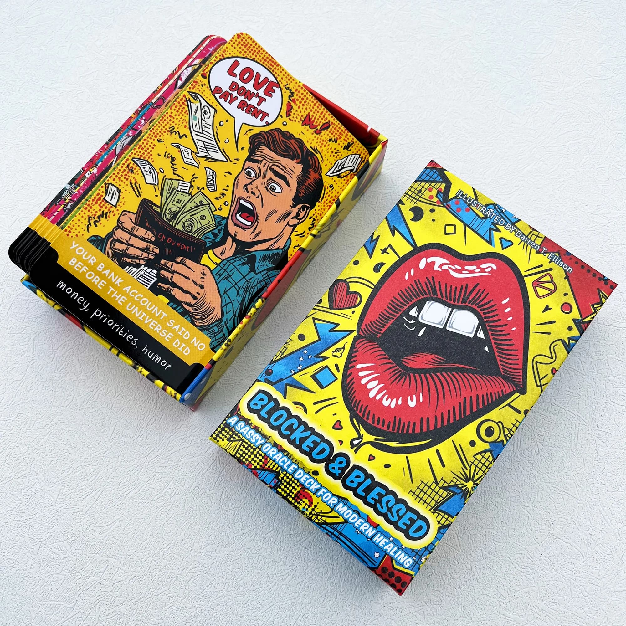 Carte dei Tarocchi Oracle Originali, Bloccate e Benedette, Design Moderno Pop Art, Mazzo Oracle Sassy, Giochi di Carte, 12*7cm, Carte dei Tarocchi, 14+