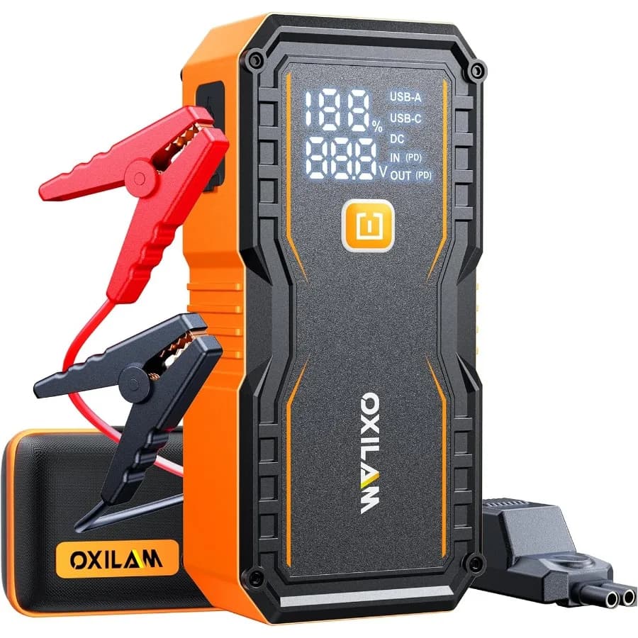 Avviatore di emergenza da 24000 mAh per tutti i motori a gas diesel Avviatore di ponticello a batteria da 10000 A Scatola di emergenza portatile da 12 V con caricatore rapido