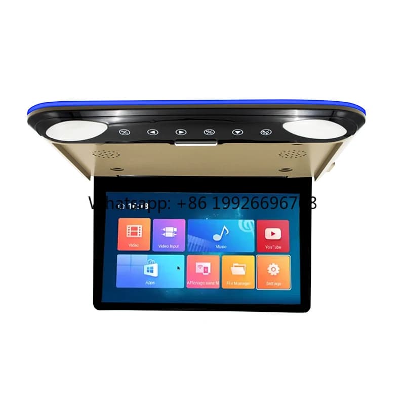 Monitor da Tetto per Auto MP5 Ultra-sottile da 11,6 Pollici, 8 Core 2+32G Android 12 con WIFI, Google, USB e Telecomando