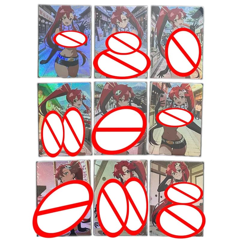 Set di 9 Carte Sexy Anime Tengen Toppa Gurren-Lagann, Carte Nudo di Yoko Loli 18+, Gioco per Adulti, Regalo, Collezione di Carte Comic
