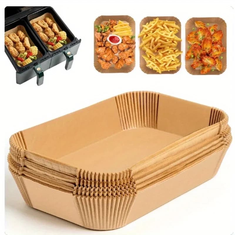 50/100/150pcs Use And Drop Paper Air Fryer Airfryer Zerbino Oilproof Micro-wave Barbecue Pad Bakery Accessories