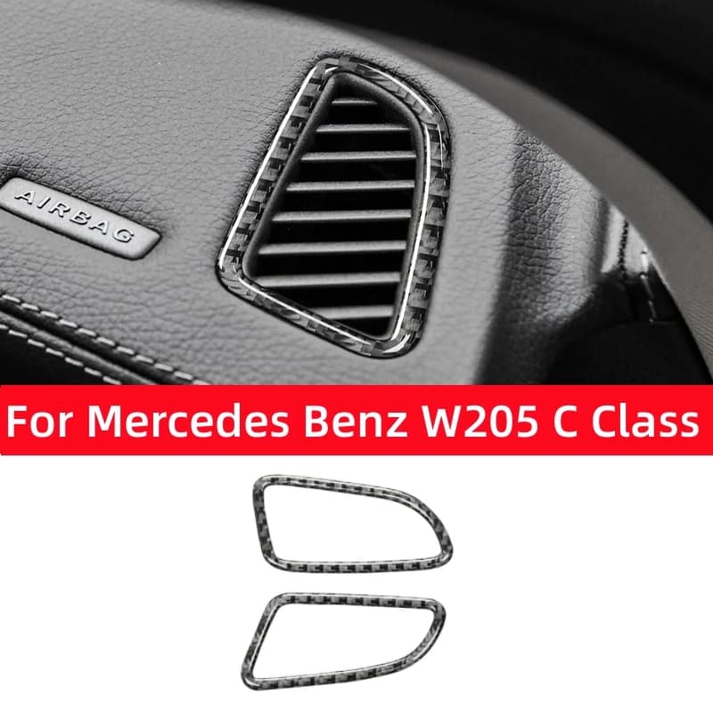 Per Mercedes Benz W205 C180 C200 C300 C GLC Class, Cornice Adesiva in Fibra di Carbonio per Bocchette di Ventilazione Cruscotto, Accessori Auto