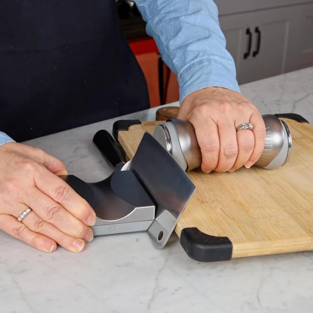 Affilacoltelli Rotante per Coltelli da Cucina - 360 e 600 Diamante - 1000 Pietra per Affilare e 3000 Ceramica, 4 Angoli