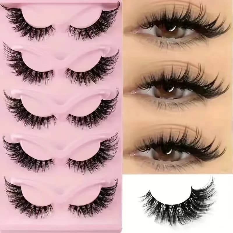 Hot selling trick 5 pairs of eyelashes Cat Eye Fake eyelashes Stretched fake lashes