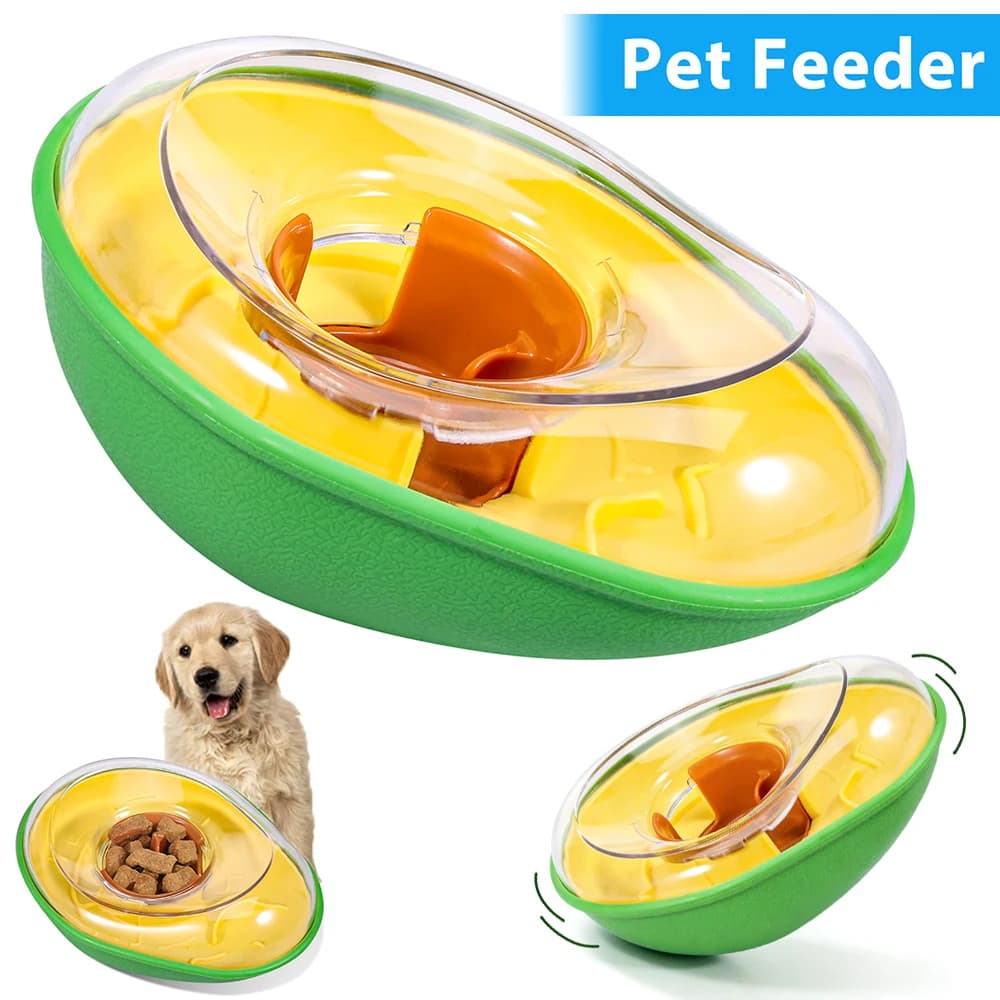 Distributore di dolcetti per cani Giocattolo Avocado Non fuoriuscite Erogazione di dolcetti Giocattolo oscillante Ciotola interattiva per animali domestici con alimentatore lento Forniture per animali domestici per cani e gatti
