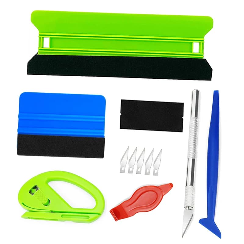 NeoWrap Kit di strumenti per avvolgimento auto 4 "e 8.3" Spatole in feltro Adesivo per auto Spatola in vinile Raschietto Taglierina Pellicola per pellicola Kit di tinta per finestre