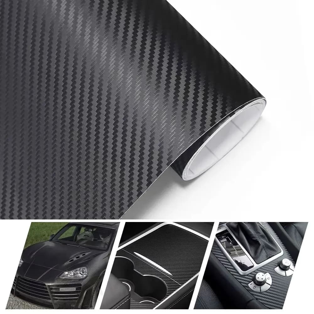 30CM 3D Nero Opaco In Fibra di Carbonio Pellicola Dell'involucro Del Vinile Dell'involucro Dell'automobile Della Foil Della Pelle Della Bicicletta Della Copertura Dell'autoadesivo Del Motociclo Con Rilascio D'aria