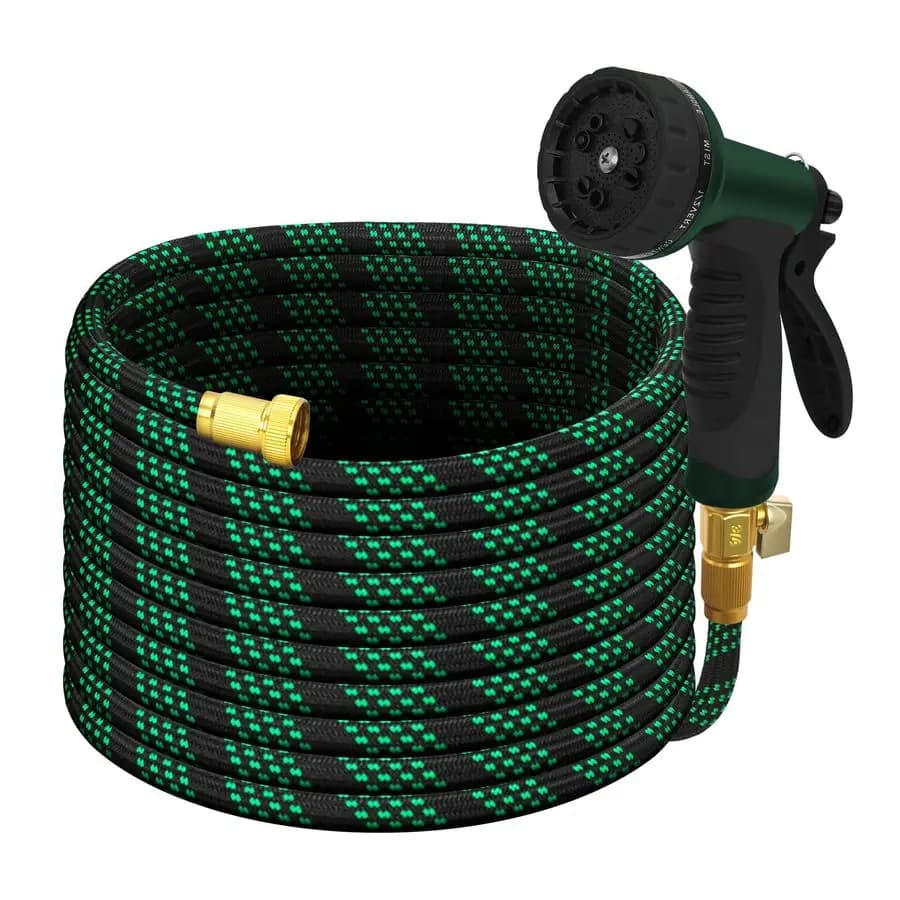 Premium Garden Tube Design Ultralight Unexpandable 100-foot irrigation pipe with 10 functions nozzle, Kink TangleFree amplifier, Lea
