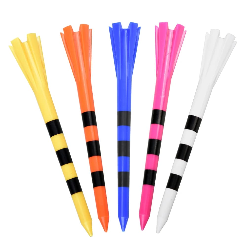 Tees da golf in plastica da 100 pezzi Tees lunghi infrangibili da 3-1/4 pollici 4 colori Riduzione della resistenza alla attrito