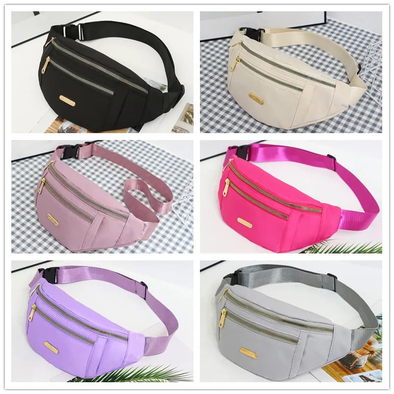 Women's Waist Bag, Waterproof Waist Bag with Adjustable Shoulder Strap, Sports, Running