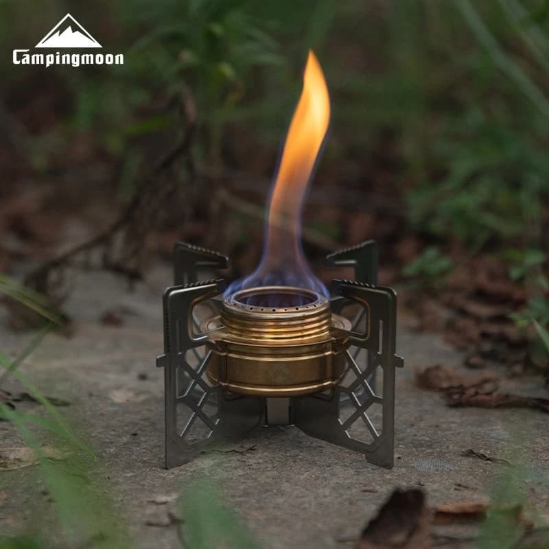 Campingmoon AS-1 Portable aluminum alloy ultralight backpack custom camping outdoor sun foldable alcool gel stove