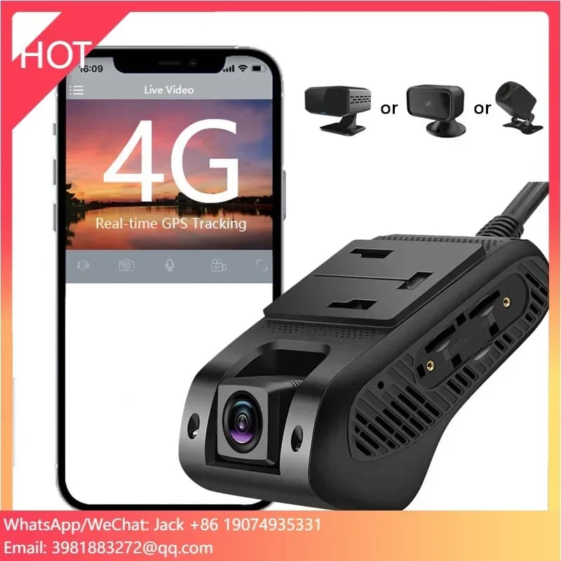 Telecamera per Auto Jimi JC261P 4G con ADAS, Streaming Live HD, Doppia Telecamera, Tracciamento GPS, Hotspot Wi-Fi, Allarmi Multipli, DVR Dash Cam, App Gratuita