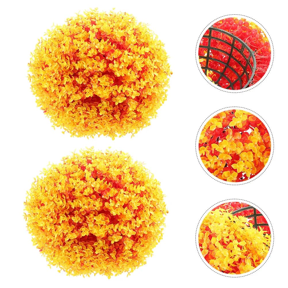 2 Pezzi di Piante Artificiali di Eucalipto a Forma di Sfera, Decorazione Sospesa per Pareti, Soffitti, Matrimoni, Casa, Giardino, Fai-da-Te, Interni ed Esterni