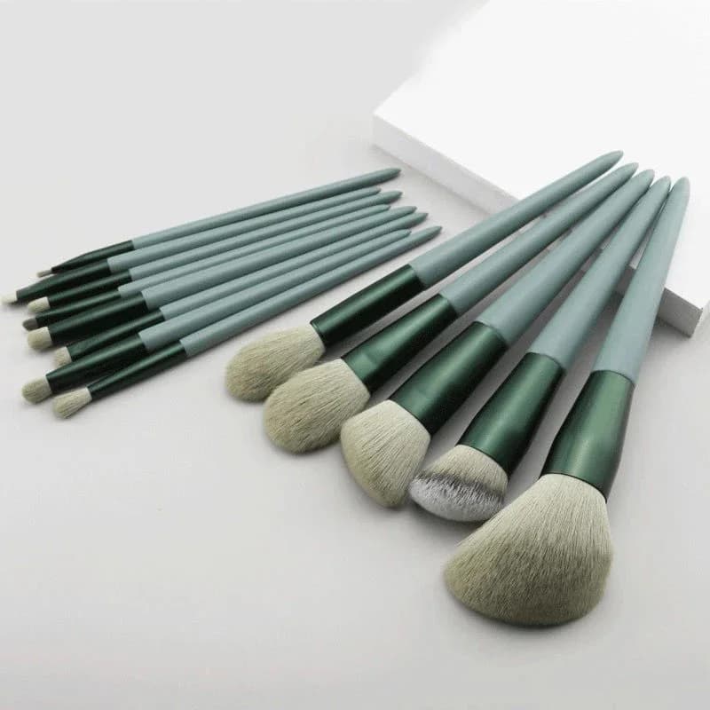 Set di 13 Pennelli per Trucco, Pennelli per Ombretto, Fondotinta, Pennelli Cosmetici per Donne, Pennelli Morbidi per Ombretto e Blush, Set di Pennelli per Trucco con Borsa