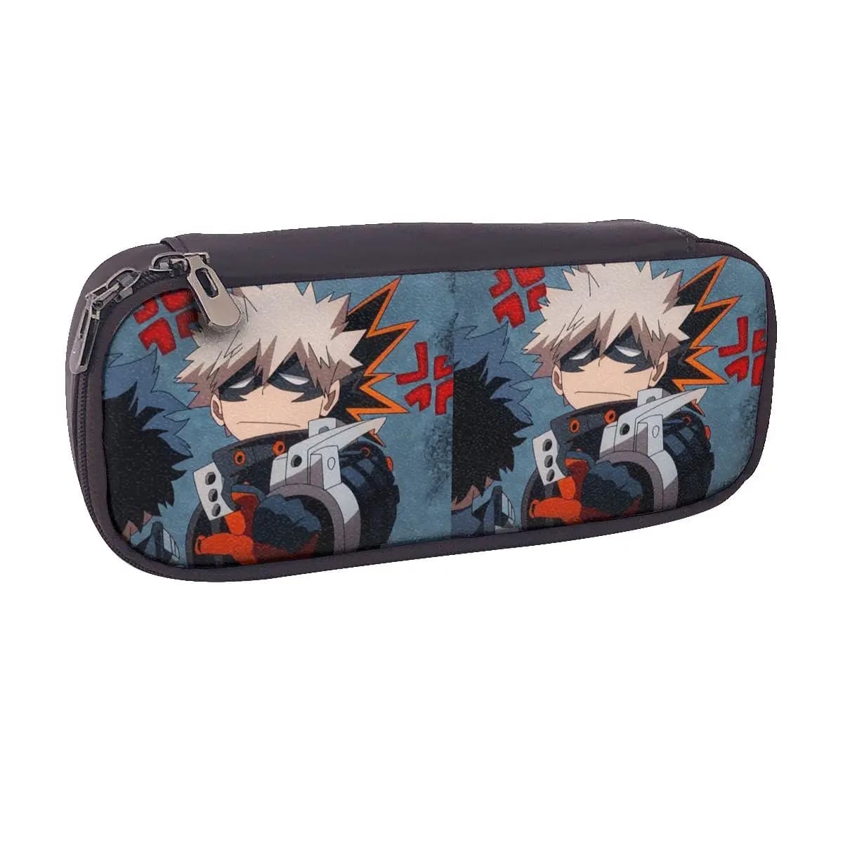 Bakugou Katsuki Anime My Hero Academia Astuccio in pelle per scatola per penne scolastiche Astuccio per matite Forniture di cancelleria Borsa portapenne