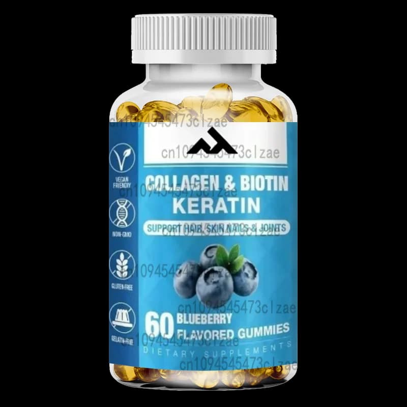 Collagen containing gommose caramels to biotin - Biotin containing gommose caramels for hair, skin, nails - Vegetarian vitamin for woman, not GMO