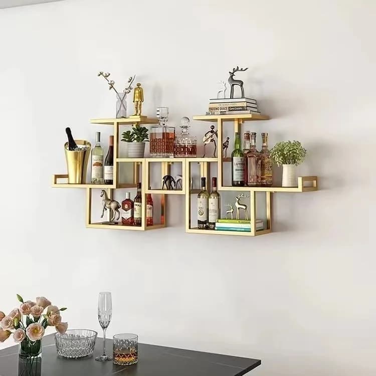 Portabottiglie Portabottiglie Decorazione a parete Sala da pranzo creativa Soggiorno Vetrina per vino Portabicchiere per vino