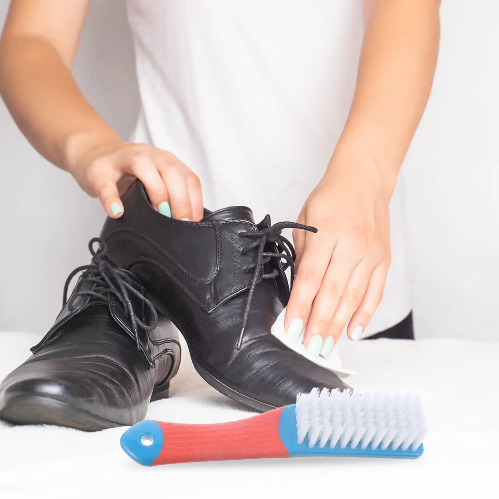 10Pcs Shoe Brush Nylon ABS Soft Sturdy Ergonomic Handle for Cleaning Shoes Seams Soles Household Laundry Scrub Brush Cleaning