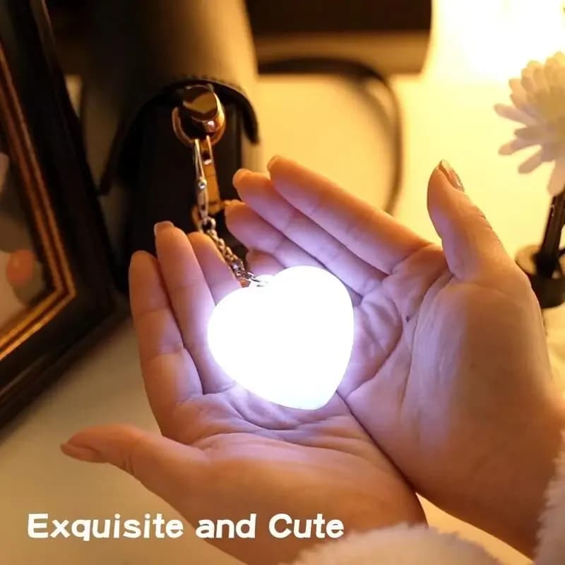 Luce LED per Borse, Lampada a Forma di Cuore o Rotonda con Sensore Touch, Luce per Borsetta con Portachiavi, Regalo per Donne, Madri, Amiche
