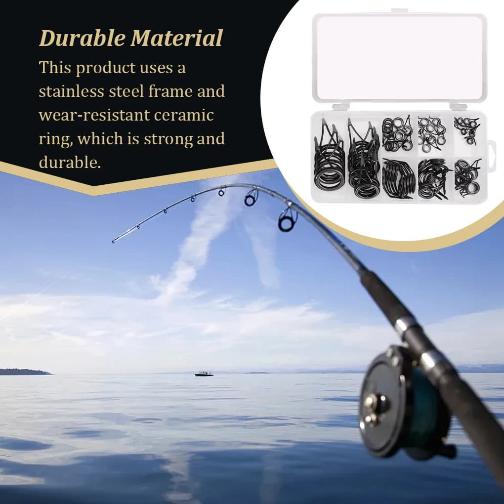Anello guida per canna da pesca Kit di riparazione in ceramica Linea Scatola in porcellana Combinazione resistente Spinning misto Spinning per occhi