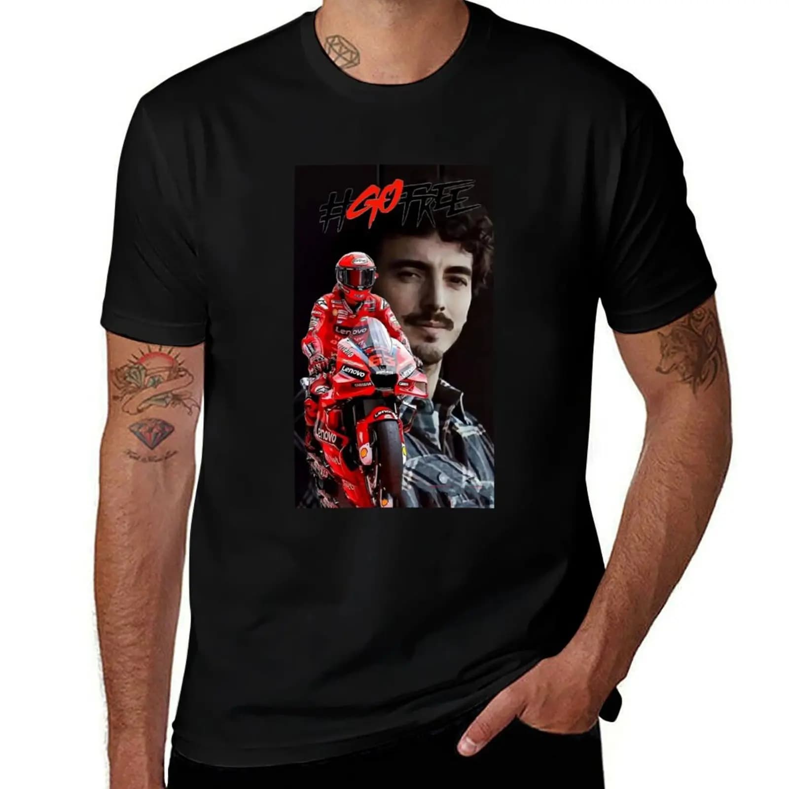 T-shirt casual leggera a maniche corte di Francesco Bagnaia
