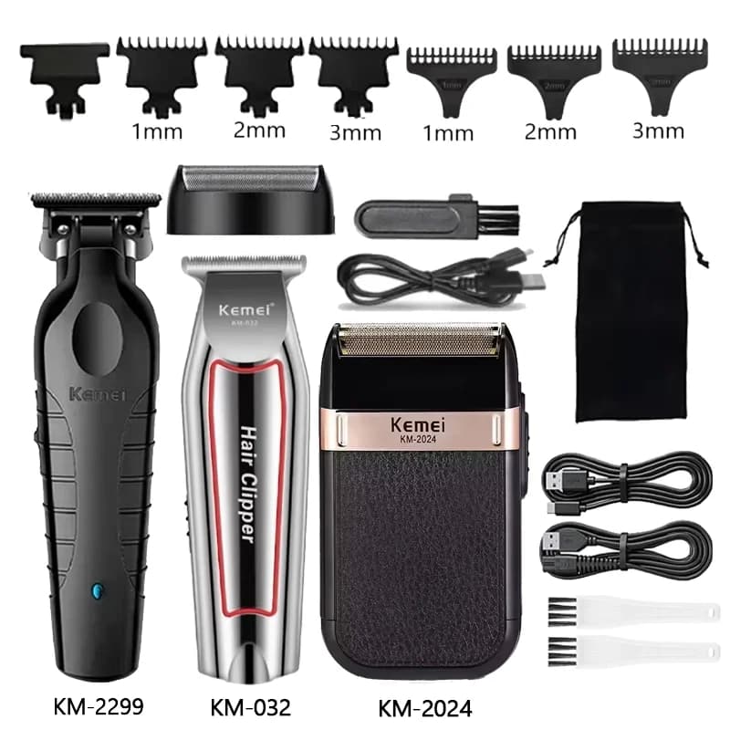 Kemei Haircut Kit Electric Razor for men Haircutting machine Km-2299 Km-032 Km-2024