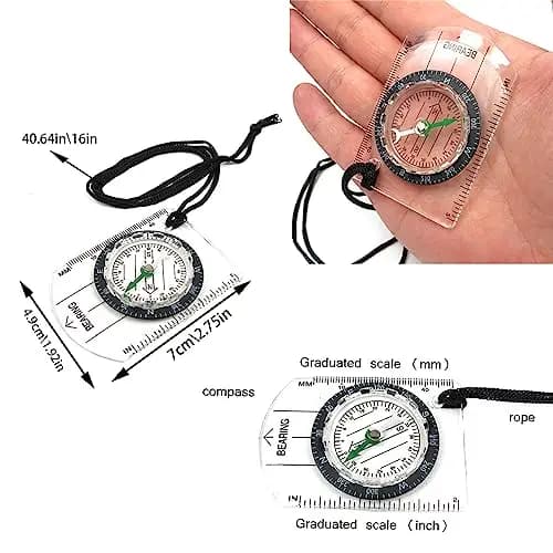 12-Pack Transparent Orienteering Compass With Ruler – Waterproof For Hiking, Backpacking, Camping And Travel