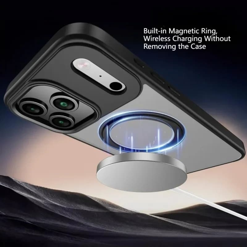 Magnete Potente a 360 Gradi ° Custodia con supporto girevole per iPhone 15/16/17 Pro Max, cover anti-caduta a mani libere