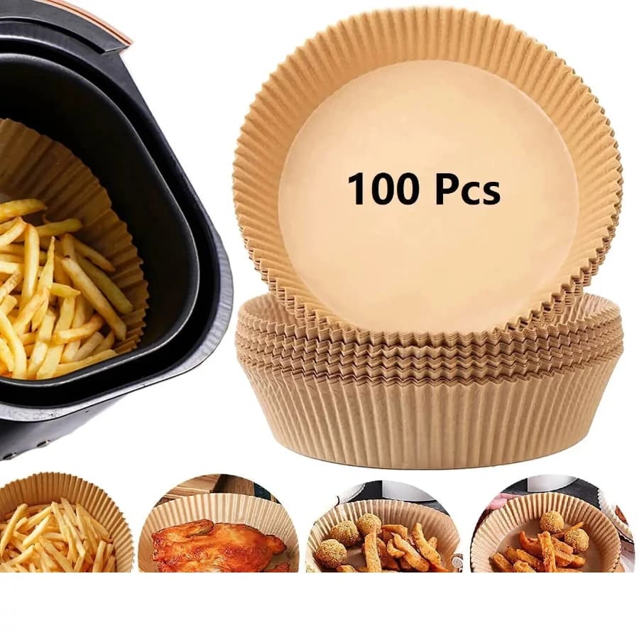 50/100PCS Disposable Air Fryer Paper Bakeware Tray Non-Stick Mat Oil-proof Liner Barbecue Pad for Kitchen Oven Baking Paper