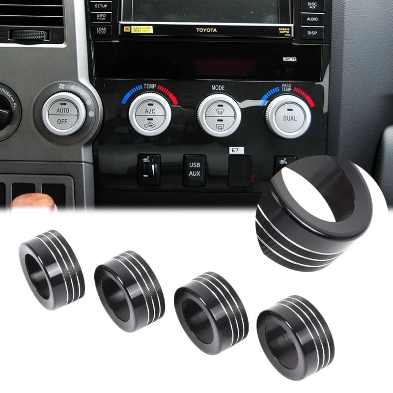 Per Toyota Tundra 2007-2013: Anello Decorativo per Manopola del Climatizzatore e Pulsante di Controllo Volume Audio, Accessori