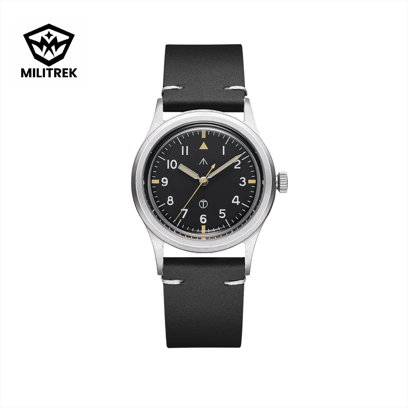 Orologio tattico da campo da uomo al quarzo da 36 mm con VH31 luminoso cinturino in pelle impermeabile in acciaio inossidabile 100M stile militare all'aperto