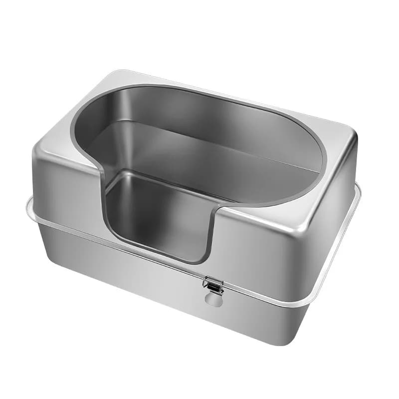 Stainless Steel Cat Litter Box Extra Large Top Entry Cat Toilet Splash-Proof Scratch-Resistant Pet Supplies