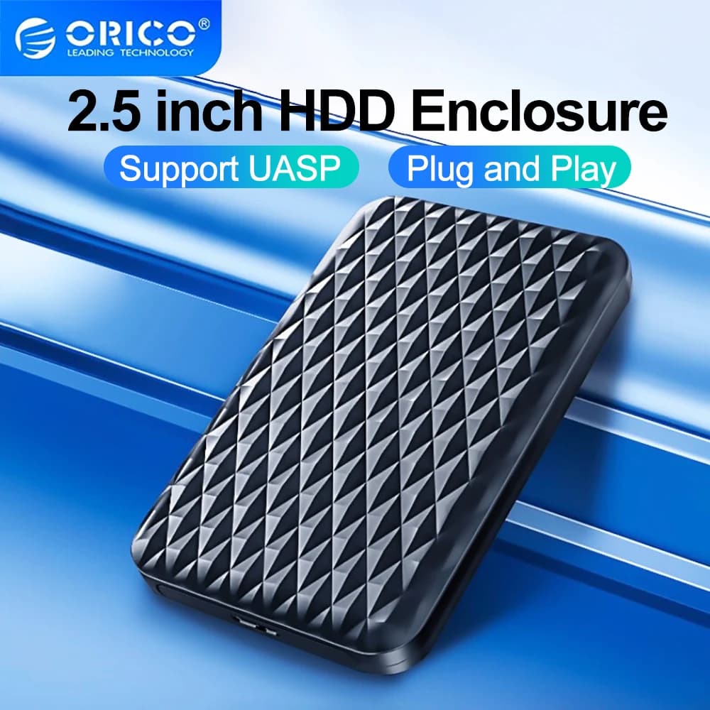 ORICO Custodia per disco rigido esterno da 2,5 pollici Custodia per disco rigido esterno da 5 Gbps SATA a USB 3.0 HDD SSD per PC portatile Scatola per disco HDD SSD da 2,5 ''