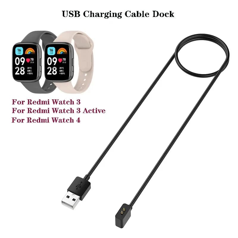 Charging cable for Redmi Watch 4/5/ Xiaomi Smart Band 10/ 9/ Mi Band 8/ 8 Pro/ Redmi Watch 3 Lite/ Active, Charging cable 100cm