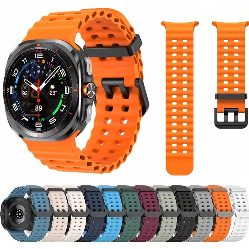 Cinturino marino per Samsung Galaxy Watch Ultra 47mm Bracciale sportivo con cinturino intelligente in silicone Accessori per cinturini Samsung Galaxy Ultra