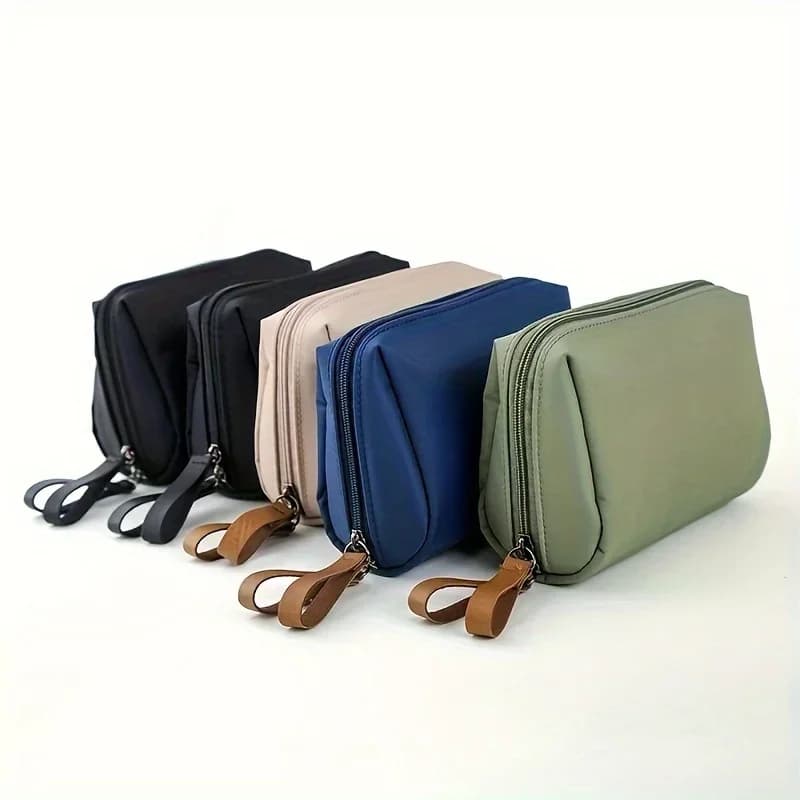 1PC Nuova Borsa da Viaggio Portatile per Cosmetici da Donna, Stile Coreano, Tinta Unita, Organizer per Trucchi e Articoli da Toilette per Uso Quotidiano