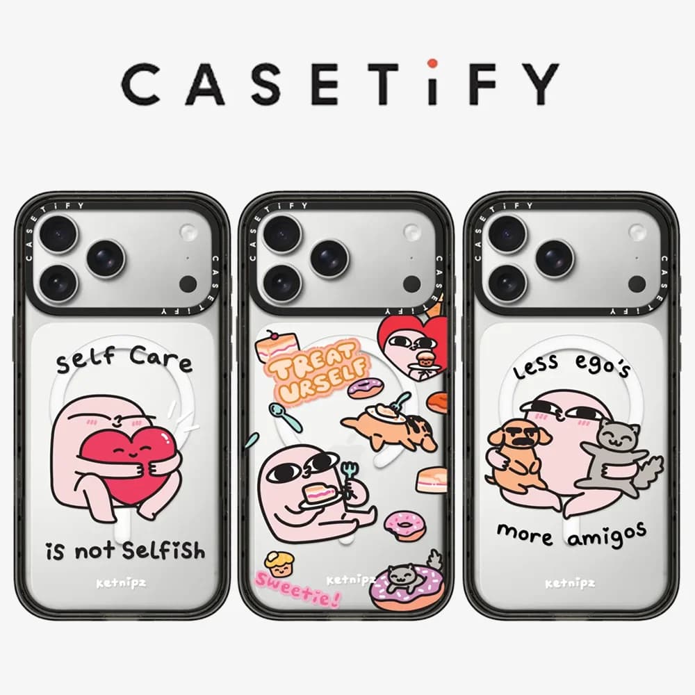 CASETiFY Ketnipz Series Little Pink Monster Magnetic Drop-proof Case for iPhone 13 14 16 17 Pro Max Air 15 Plus Protect Cover