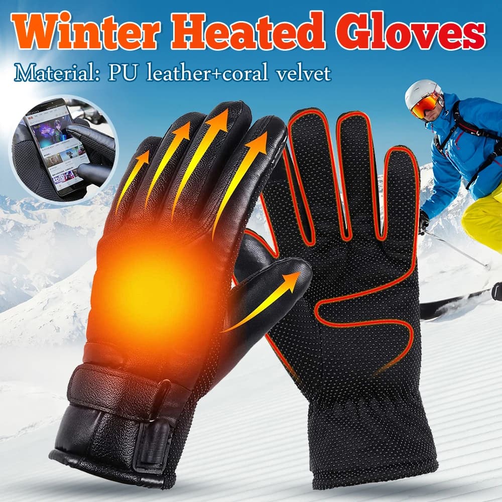 Guanti riscaldati elettrici USB Guanti termici da esterno Scaldamani Guanti da sci invernali Guanti riscaldati da moto Touch screen impermeabile